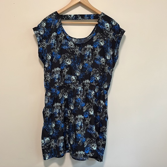Candie’s Blue Floral Mini Dress | Lightweight Unlined Pull On Dress - Picture 7 of 14
